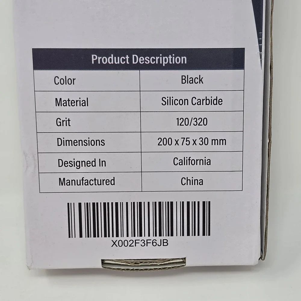 New Sharp Pebble Dual Grit Flattening Stone ~ 120/320 Grit ~ Silicon Carbide
